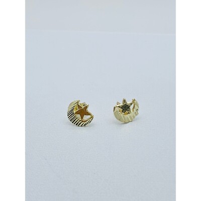 10k Gold Ohrringe Sterne und Mond - Aretes en oro de 10K