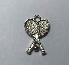 STERLING SILVER TENNIS BALL BRACELET CHARM RACKETS DOUBLES BADMINTON 