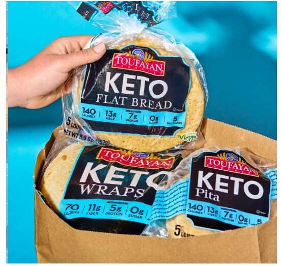 KETO Pita Bread High Fiber and Protein Low Carb No Sugar (Pack of