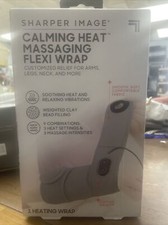 SHARPER IMAGE Calming Heat Massaging Flexi Wrap gray 3 heat settings new