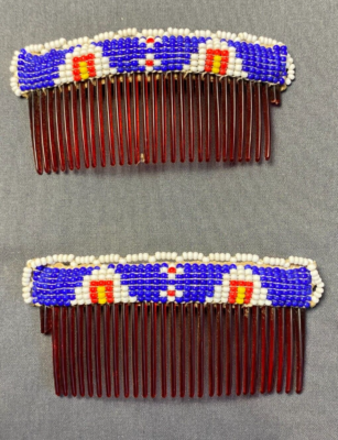 Vintage used Sioux Native American Indian Hand Beaded Hair  display picture 1