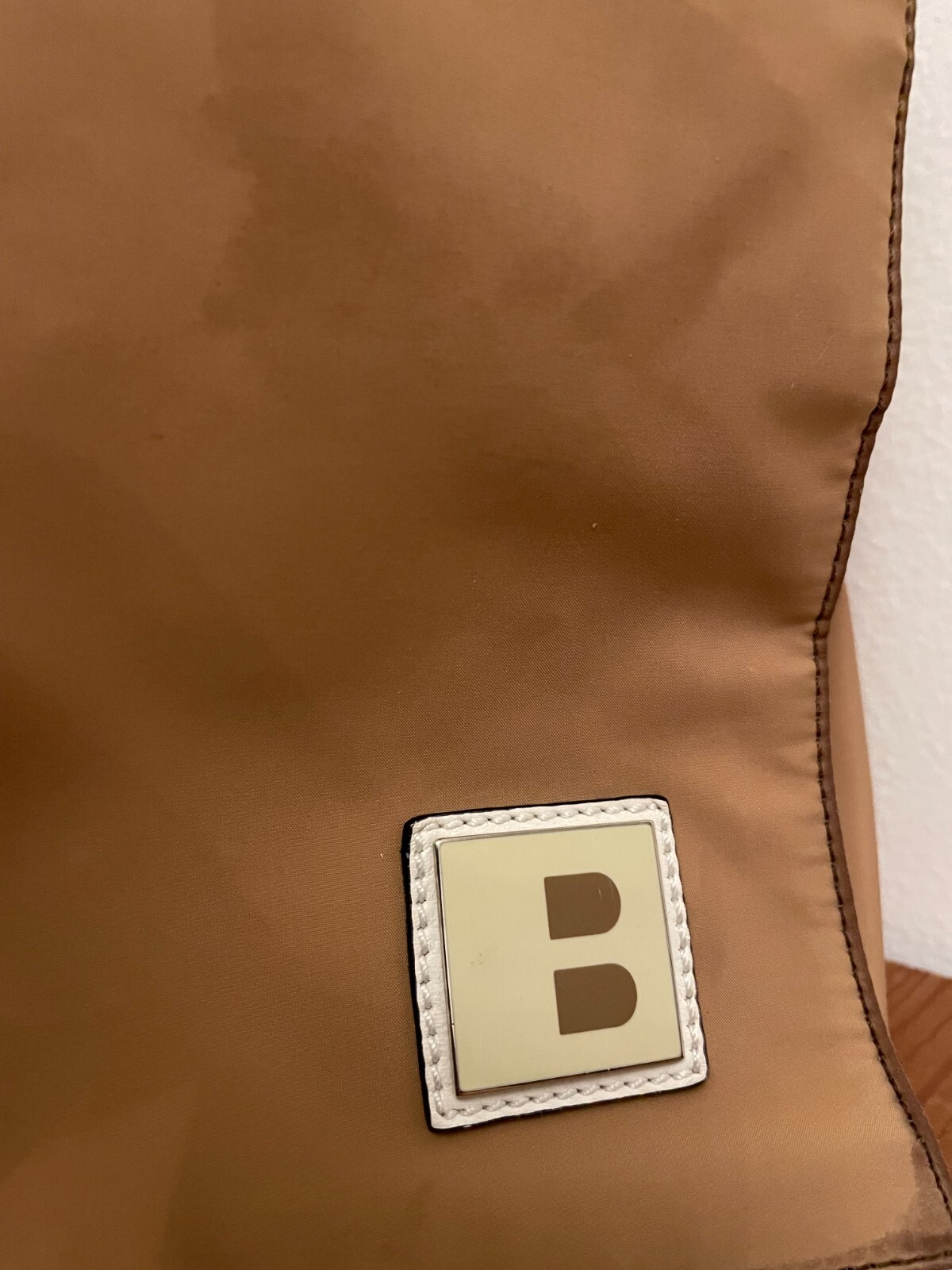 Bally Beige Nylon Shoulder Bag Vintage Gem
