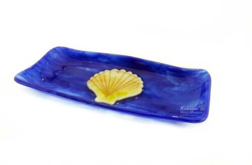 Tropical Seashell Handblown Glass Decorative Butter Dish Made in Hawaii *NEW* - Picture 1 of 5