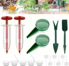 Mini Seed Spreader Set, Sowing Dispenser Tools for Garden - Green, 6 Pcs