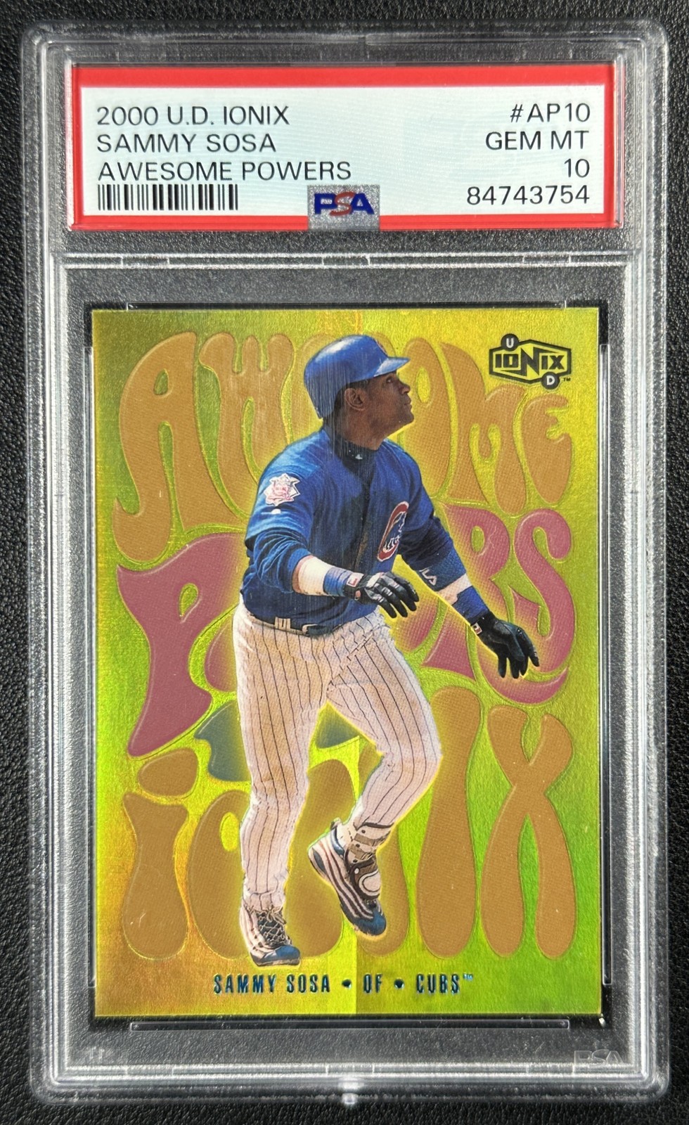 POP 4 SAMMY SOSA PSA 10 2000 UPPER DECK IONIX #AP10 AWESOME POWERS CUBS 3754