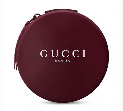 Gucci Beauty Cushion Pouch Small Round Case Cosmetic Makeup New Sealed Burgundy