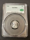 1943 1C Steel Cent Lincoln Wheat One Cent NGC MS66 BEAUTIFUL CAC Graded