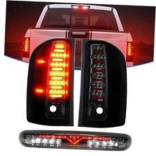 LED Tail Lights Tail Light 3rd Brake Light A Chrome Housing Smoke Lens