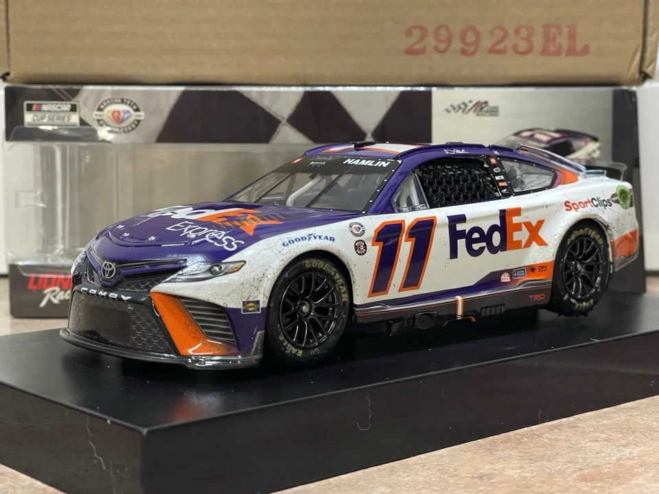 2023 Denny Hamlin FedEx Express JGR 400th Win Kansas Raced Version NASCAR 1/24 - Image 2 of 4