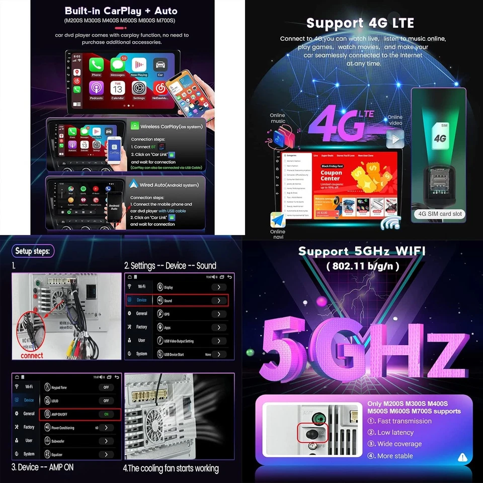 Radio estéreo de coche de 9"" Carplay GPS para Nissan Murano Z51 2008-2011 2012 2013 2014 Foto 3 de 4