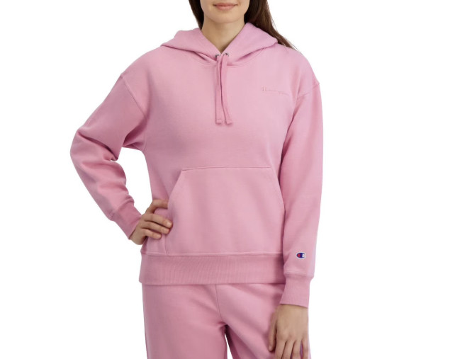 Hoodie Pink Pull Over Fleece Women's S By Champion