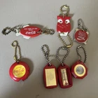 Lot of 6 Keychains - Vintage Coca-Cola Keychains screwdriver tape thermometer