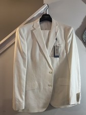 Kenneth Cole Reaction Men's Beige Slim-Fit 2-PC Jacket Pants Suit Size 44R 37W
