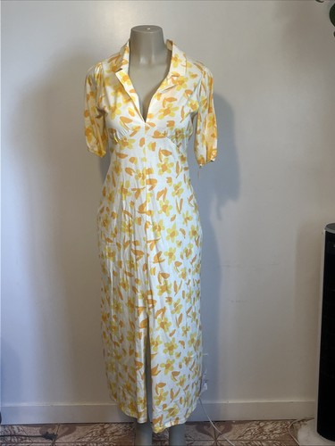 ASOS Design Ultimate MIDI-TEA DRESS Floral Yellow Print Size US 6