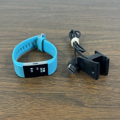 Fitbit Charge 2 Heart Rate & Fitness Watch Light Blue Band Small FB407