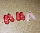 Vintage Barbie Shoes 60's Skipper Clone Doll Red & Pink Slip-on Flats Hong Kong