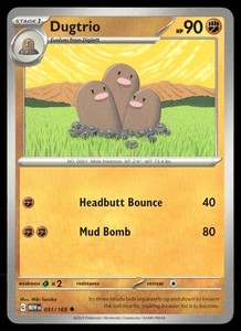 Dugtrio 051/165 Scarlet & Violet 151 Uncommon