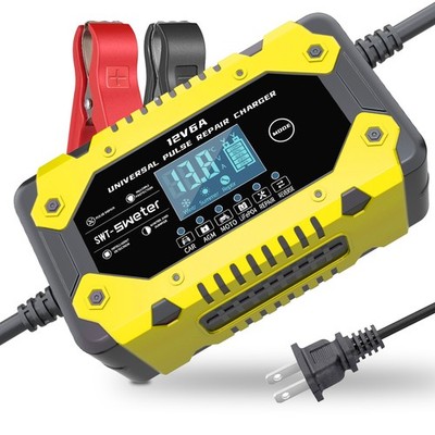 12V 6A LiFePO4 AGM Lead Acid Smart Charger Pulse Repair Auto Battery Maintainer