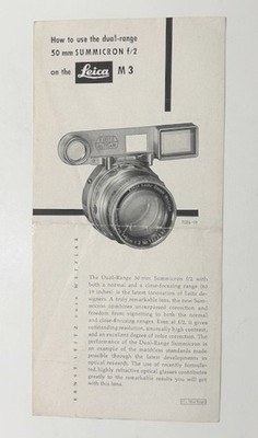 Leitz Leica Dual-Range 50mm f/2 Summicron Brochure