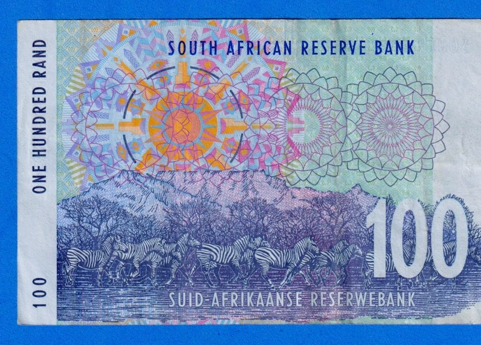 South Africa 100 Rand 1999  P-126b Circulated Note - Buffalo / Zebra BF9707881D - Image 4 of 4