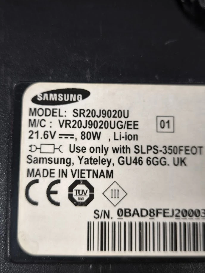 Samsung Cyclone Force SR20J9020U Robot Vacuum Cleaner For Parts No Charger - Image 2 of 4