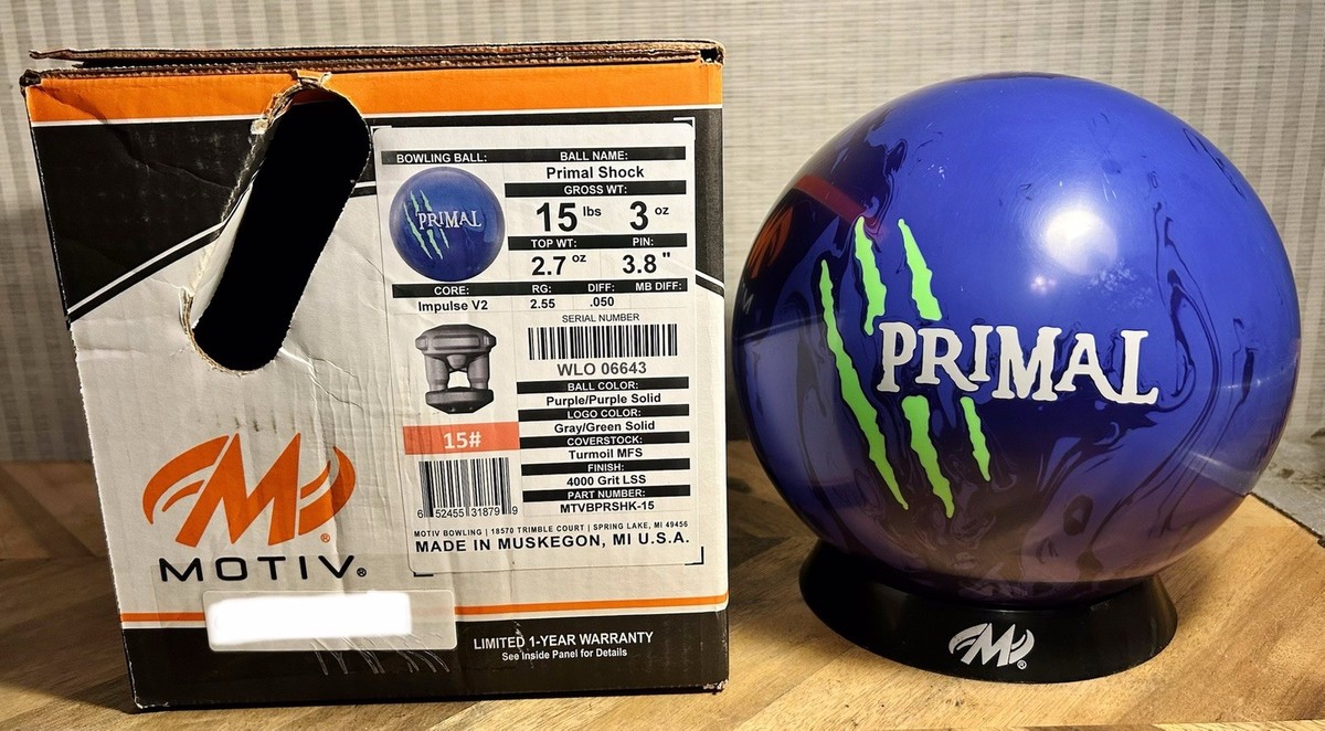 プライマルショック モーティブ Motiv Primal Shock Bowling Ball NEW Un-Drilled NIB 1st Quality