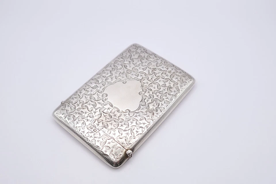 Antiguo estuche para tarjetas de plata de ley con sello Birmingham 1905 Foto 4 de 4