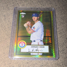 Topps 2021 Chrome Platinum Jonah Heim Rangers Gold Refractor Rookie #73
