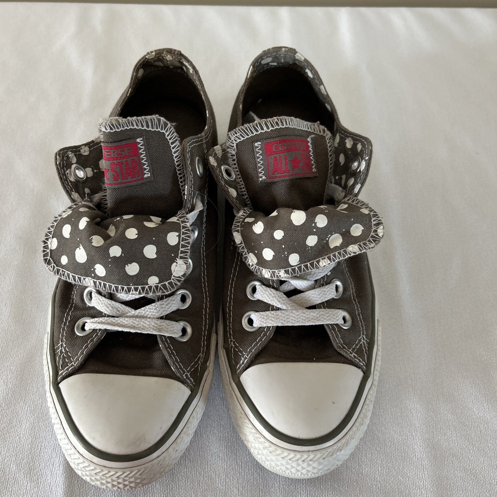 Gray Polka Dot Double Tongue Women's 7