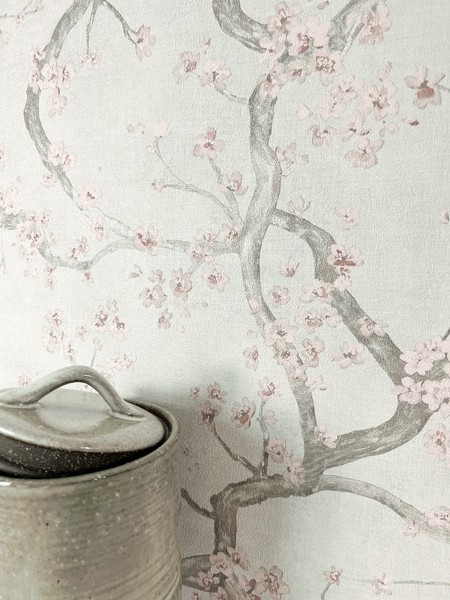 Newroom Vliestapete Grau KirschblüTen Floral Romantisch 3D Wohnzimmer Edel-image