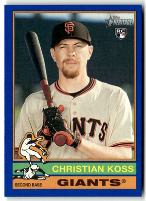 2025 Topps Heritage MLB No. 538 Christian Koss Rookie Blue