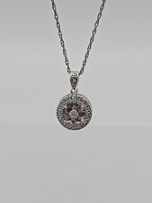 Sterling Silver And Diamond Pendant 18 Inches