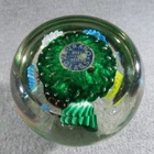 Fratelli Toso Paperweight Vtg Murano Glass Trumpet Flower w/ Blue Foil Label