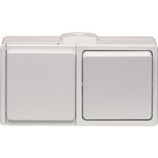 N L 16047 Complete Wall Mount Switch/Socket Combination White 1pc