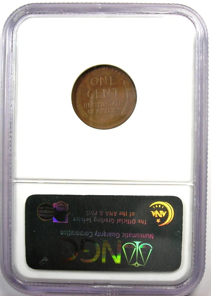 1922 No D "Plain" Weak Reverse Lincoln Cent 1C - Certified NGC VF20 (Very Fine) - Image 3 of 4