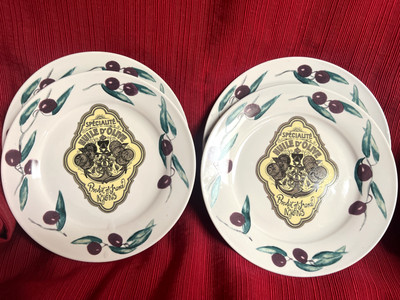 Set Of 4 Dessert Plates  ~8 Inch Rosanna Specialite Huile D Olive