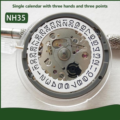 Original Nh35a Automatic Movement 3/3.8/6 Crown Black Date Watch Repair - Picture 7 of 26