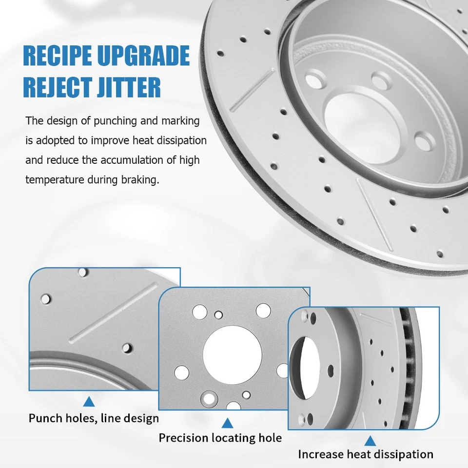For Mercedes-Benz E350 E500 E550 CLS550 11.81" Rear Brake Rotors Ceramic Pads - Image 2 of 4