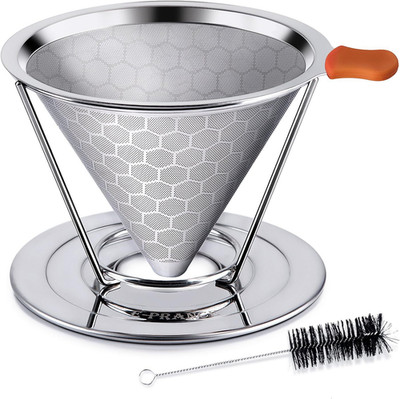 Pour over Coffee Dripper, Stainless Steel Coffee Filter Reusable Pour over Co...