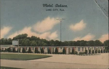 Lake City, Florida FL Motel Dobson Tichnor Linen Original Vintage Postcard