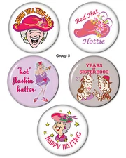 #5 Button Magnet combo 5 pcs FOR THE RED HAT LADIES OF SOCIETY PARTY FAVORS
