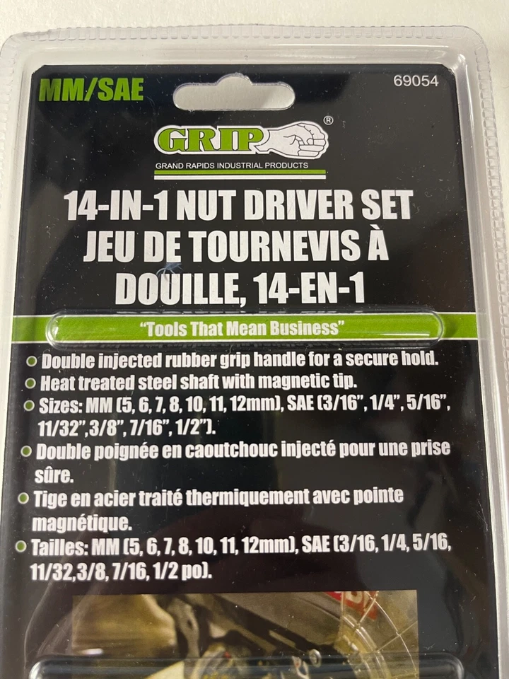 GRIP 15 pcs Set 14 in 1 Nut Driver Set MM SAE - Image 4 of 4