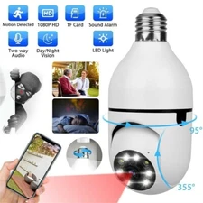 360° Panoramic WiFi IP Camera E27 Light Bulb Wireless 1080P HD Security Camera