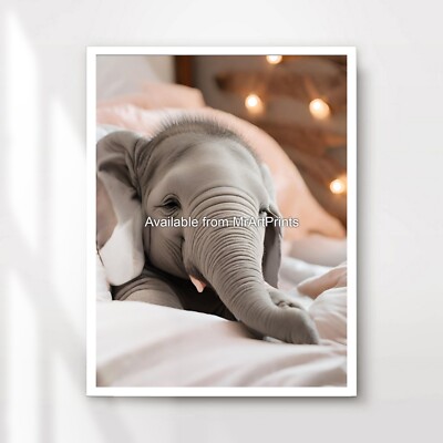 Schlafzimmer niedlich Kunst gemütlich schlafender Elefant schlafen entspannender Druck Wandbild Kinder