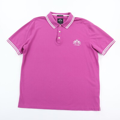 Otto Kern Polo Shirt Men's 3XL Purple White Tip Pima Cotton Pique Casual Prep SS
