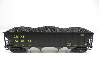 MTH 20-97407 CSX 4-Bay Hopper w/Coal Load LN 