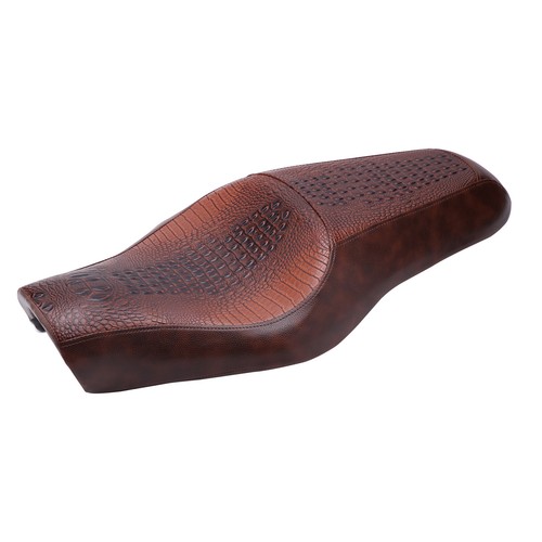 Alligator Motorcycle Driver Passenger Saddle 2Up Seat For Harley Davidson Fatboy - Picture 9 of 12