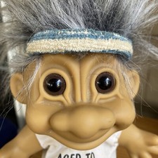 Gray Hair Aged to Perfection Grandpa Troll Doll Birthday Vintage Russ 7.5"