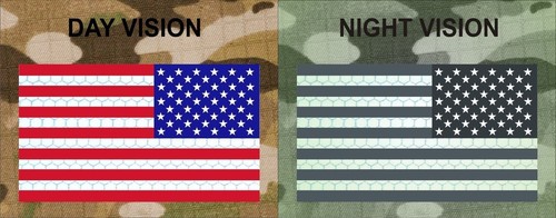 AUTHENTIC US MILITARY IR INFRARED REFLECTIVE Reverse Facing COLOR US FLAG PATCH - Picture 2 of 5