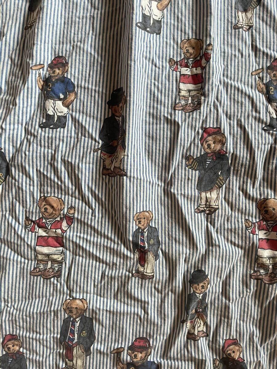Vintage RALPH LAUREN University POLO Teddy BEAR Stripe Twin Vintage RALPH LAUREN University POLO Teddy BEAR Stripe Twin